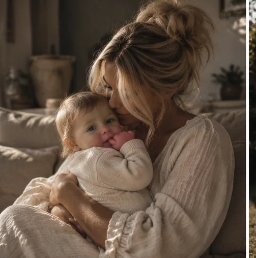Gentle and affectionate baby cuddle
